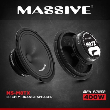 Massive MS-M8TX 20CM Midrange Ciftti 800W 240RMS 400WAT Fiyatı
