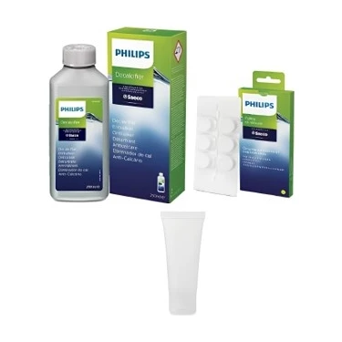 Philips CA6700/10 Espresso Makinesi Kireç Temizleme Solüsyonu, Yağ Çözücü Tablet ve 5gr Gres Yağı