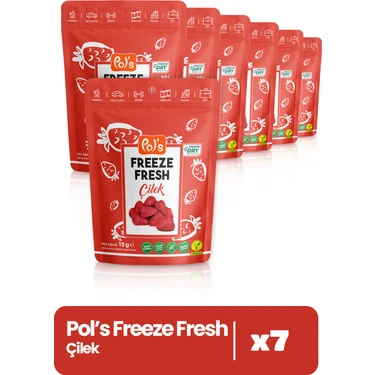 Pol's Freeze Fresh Çilek 15 GR x7 Adet (Freeze Dry Dondurularak Kurutulmuş