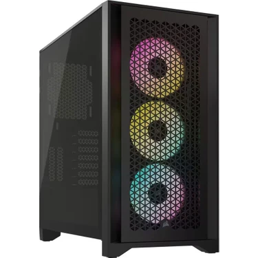 Corsaır Icue 4000D Af RM850E 850W 80PLUS 3XSP120 Rgb Elite Fanlı Mid-Tower Gaming Siyah