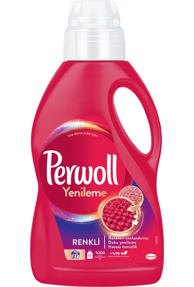 Perwoll Hassas Bakım Sıvı Çamaşır Deterjanı 1,5L (27 Yıkama) Renkli Yenileme
