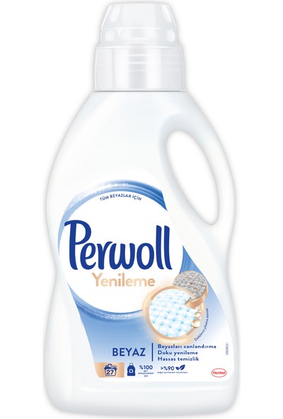 Perwoll Hassas Bakım Sıvı Çamaşır Deterjanı 1,5L (27 Yıkama) Beyaz Yenileme