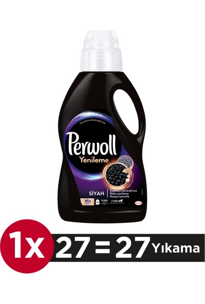 Perwoll Hassas Bakım Sıvı Çamaşır Deterjanı 1,5L (27 Yıkama) Siyah Yenileme
