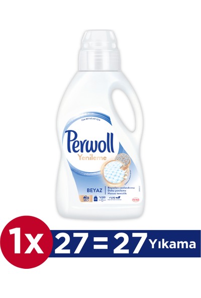 Perwoll Hassas Bakım Sıvı Çamaşır Deterjanı 1,5L (27 Yıkama) Beyaz Yenileme