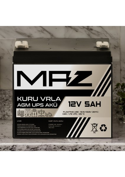 12 Volt 5 Amper Kuru Agm Vrla Güç Kaynağı Ups Akü fırsatları