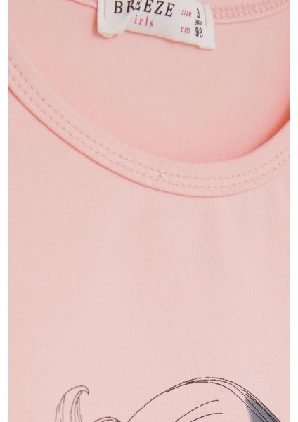 Kız Çocuk Uzun Kollu Tişört Pullu Kalp Baskılı 2-6 Yaş, Somon modelleri