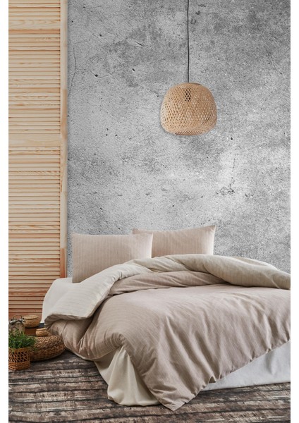 Laura Home Naturel Çift Kişilik Nevresim Takımı - Roma