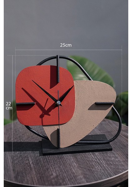 Muyika Brazil Metal Masa Saati Kremit-S. Kahve 25X22CM fırsatları