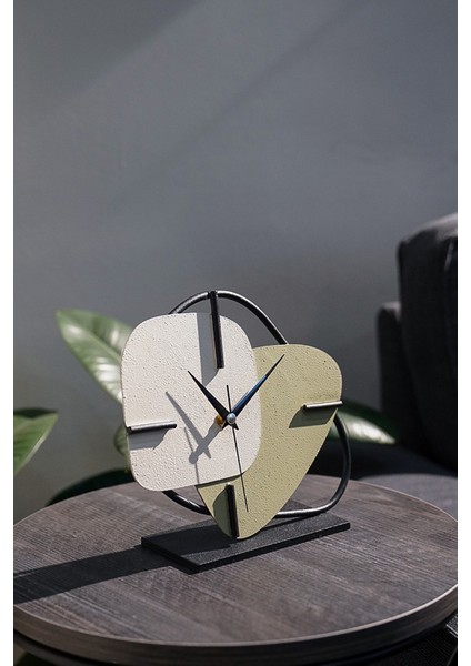 Muyika Brazil Metal Masa Saati Yeşil Krem 25X22CM fırsatları