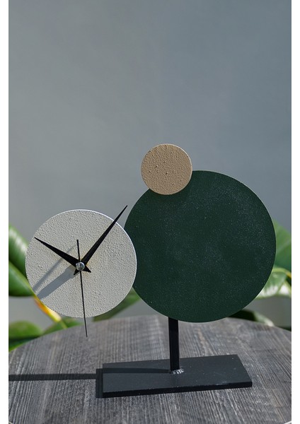 Muyika Pavimento Metal Masa Saati Yeşil-Krem-S.kahve 26X25CM modelleri