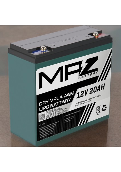 Maz Akü 12 Volt 20 Amper (Ah) Kuru Agm Vrla Akü (Yeni Üretim)