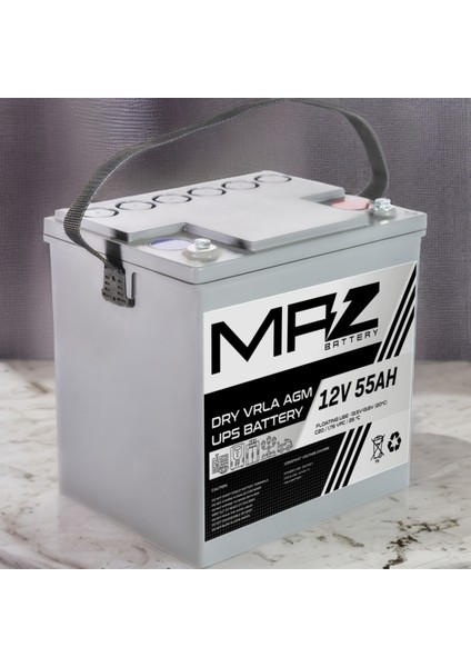 12 Volt 55 Amper (Ah) Kuru Agm Vrla Akü (Yeni Üretim)