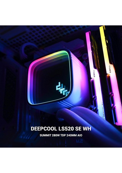 Deepcool LS520 Se Wh 240 mm INTEL(1700P)-AMD Uyumlu Beyaz Sıvı Soğutucu