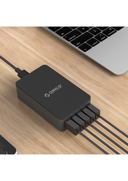 5 Port USB 40W Akıllı Masaüstü Hızlı Şarj Cihazı, Cse-5u-Eu-Bk-Pro, Siyah