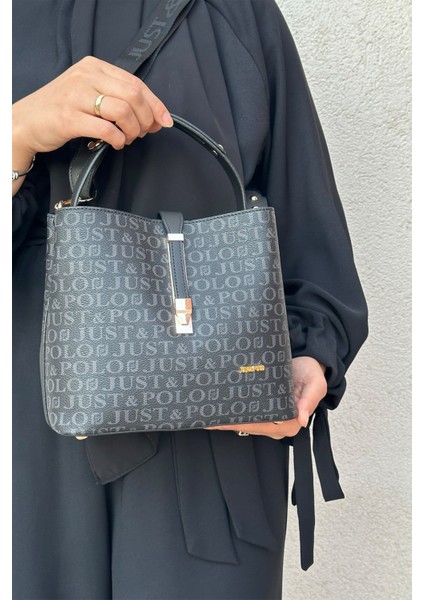 Baskı Desenli Kilit Detaylı 3 Gözlü El ve Omuz Çantası 22X20CM PBU4002 fiyatları