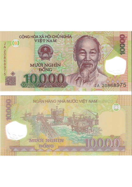 Vietnam 10.000 Dong Yabancı Kağıt Para Çil (Unc) Koleksiyon Para