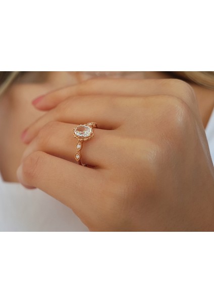 Pırlanta ve Beyaz Topaz Taşlı Henna Yüzük 0447R0040 indirimleri