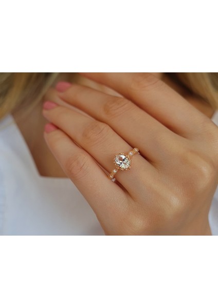 Pırlanta ve Beyaz Topaz Taşlı Henna Yüzük 0447R0040 indirimleri