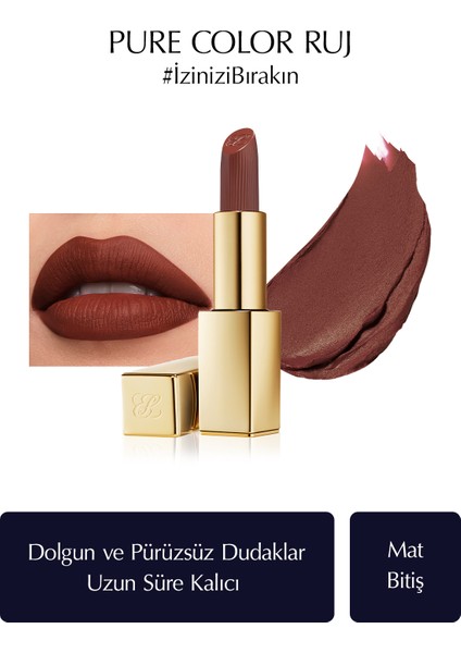 Estee Lauder Mat Bitişli Ruj - Pure Color Matte Lipstick - 3.5gr - Renk: 567 Knowing