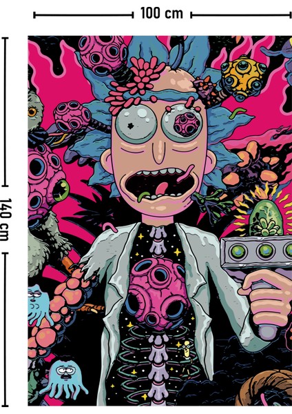 Rick And Morty Kozmik Psychedelic Duvar Örtüsü Halısı