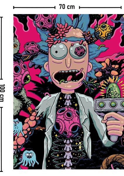 Rick And Morty Kozmik Psychedelic Duvar Örtüsü Halısı