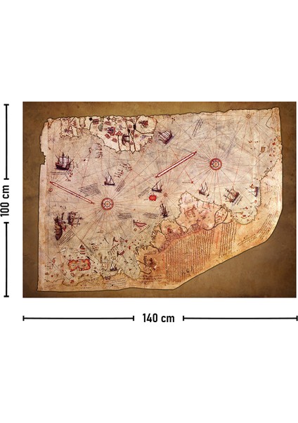 Piri Reis 1513 Dünya Haritası Duvar Örtüsü Halısı