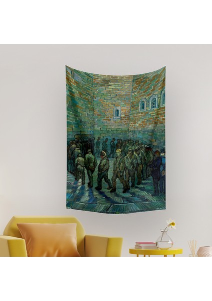 Van Gogh Tutuklular Çemberi Duvar Örtüsü Halısı