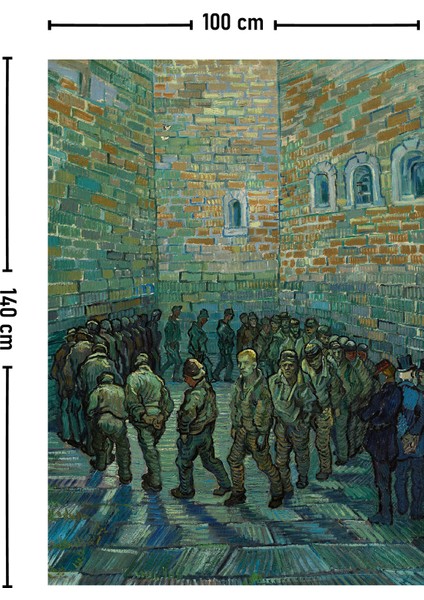 Van Gogh Tutuklular Çemberi Duvar Örtüsü Halısı