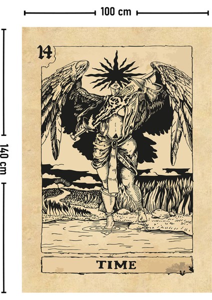Tarot Kartı Time Duvar Örtüsü Halısı