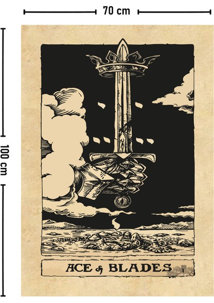 Tarot Kartı Ace Of Blades Duvar Örtüsü Halısı modelleri