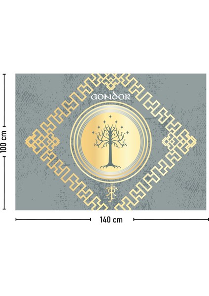 Yüzüklerin Efendisi Gondor Tolkien Duvar Örtüsü Halısı