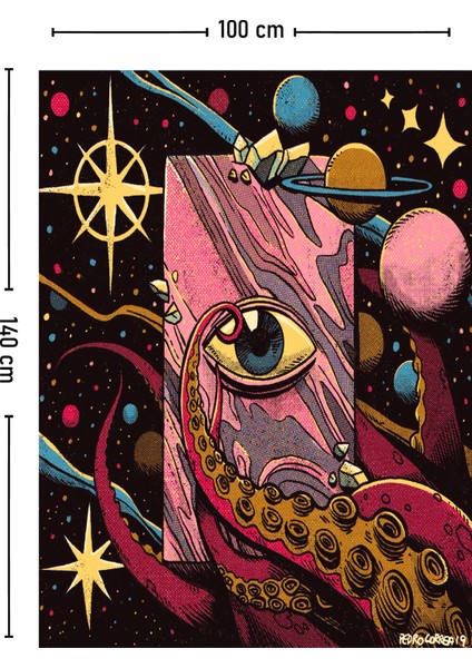 Kozmik Göz Psychedelic Duvar Örtüsü Halısı