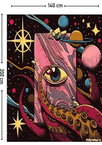 Kozmik Göz Psychedelic Duvar Örtüsü Halısı