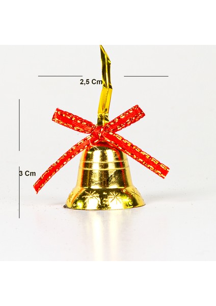 Yılbaşı Süsü Kurdeleli Çan 12'li Paket Dore 2,5x3 Cm. fırsatları