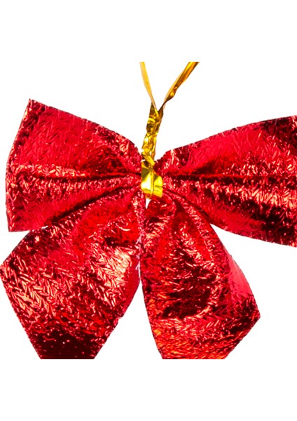 Yılbaşı Süsü Askılı Fiyonk 12'li Paket Kırmızı 5,5x5,5 Cm. fırsatları