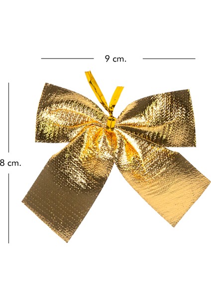 Yılbaşı Süsü Askılı Fiyonk 6'lı Paket Dore 9x8 Cm. indirimleri