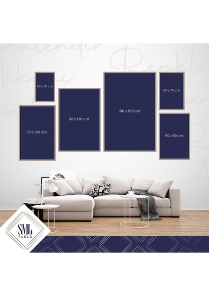 Gold Detaylı Mermer Deseni Soyut Abstract Kanvas Tablo