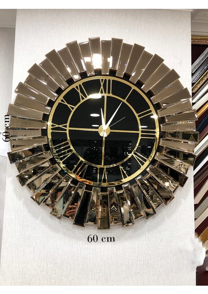 güneş Model Aynalı Saat Bronz Roma