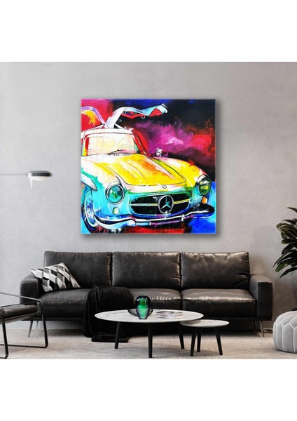 Mercedes Benz 300 Sl Kanat Kapı Klasik Araba Abstract Kanvas Tablo