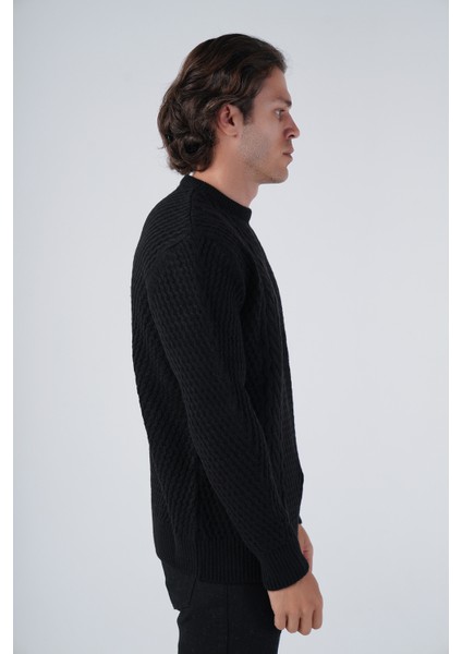 Erkek Yürütme Saç Örgülü Bisiklet Yaka Triko Yün Kazak TRIST-5312 fiyatları