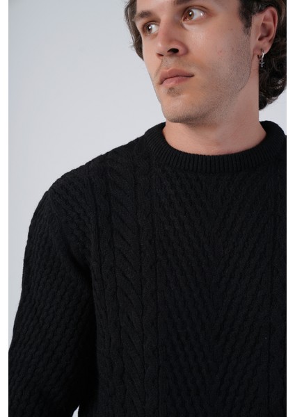Erkek Yürütme Saç Örgülü Bisiklet Yaka Triko Yün Kazak TRIST-5312 indirimleri