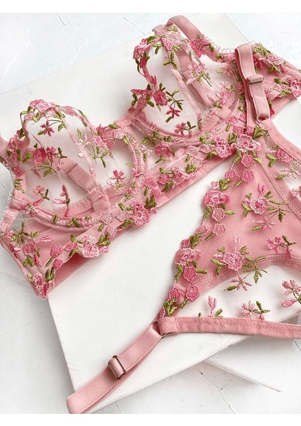 Çiçekli Balenli Sütyen Takım modelleri