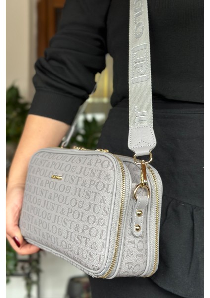 Uzun Askılı 5 Bölmeli Özel Seri Kadın Çapraz Postacı Omuz Çantası 2053-GD Gri Kombin fırsatları