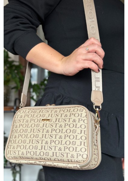 Uzun Askılı 5 Bölmeli Özel Seri Kadın Çapraz Postacı Omuz Çantası 2053-GD Kum fırsatları