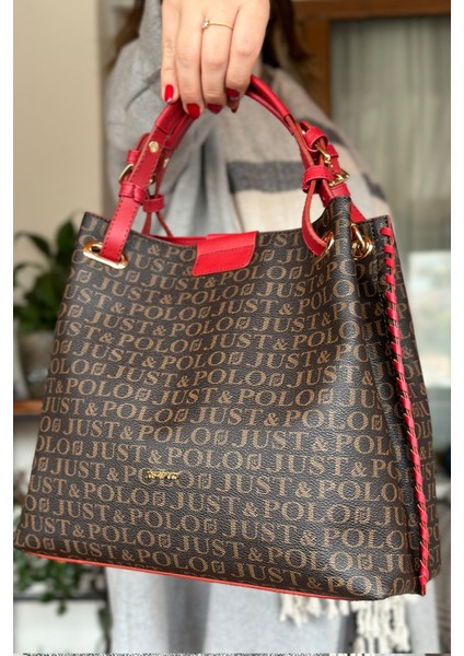 Büyük Boy Örgü Işlemeli El Yapımı Salaş Kadın Omuz Çantası 2180 Kırmızı indirimleri