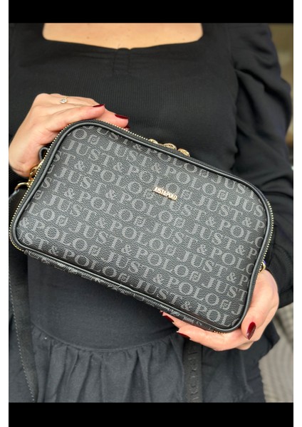 Uzun Askılı 5 Bölmeli Özel Seri Kadın Çapraz Postacı Omuz Çantası 2053-GD Siyah Kombin modelleri