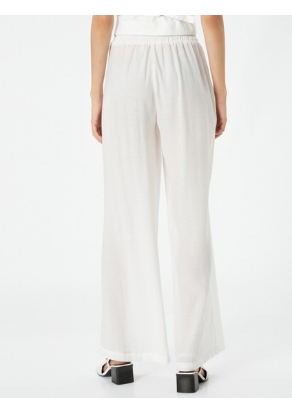 Palazzo Pantolon Bol Kesim Normal Bel Cepli Nakış Detaylı fırsatları