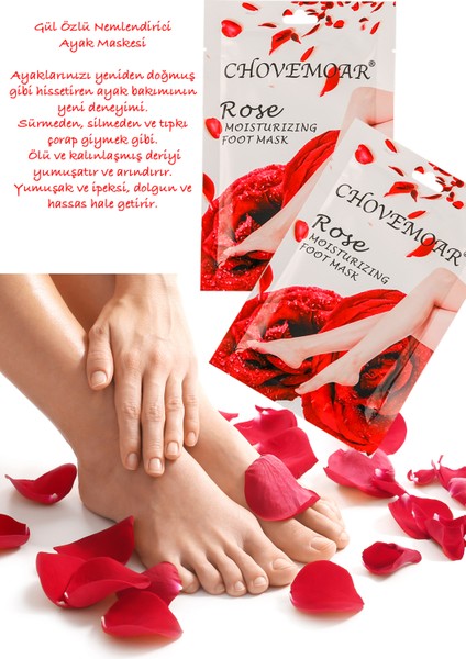 3 Adet Gül Yağlı Foot Pack Çorap Tipi Ayak Bakım Maskesi Nemlendirici Onarıcı XLM131 fiyatları