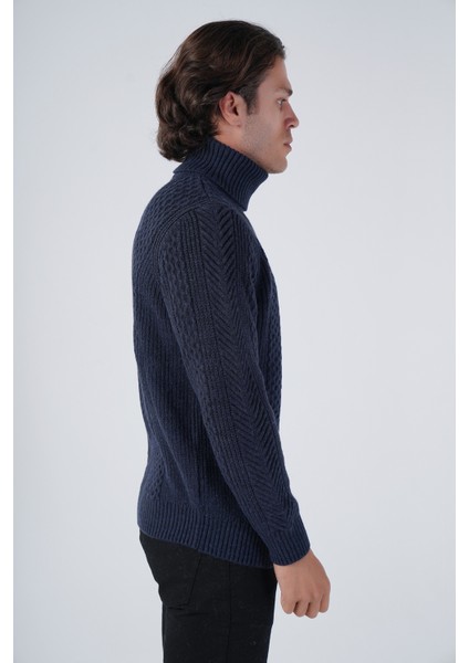 Erkek Yürütme Saç Örgülü Balıkçı Yaka Triko Yün Kazak TRIST-5313 fiyatları