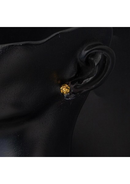 22 Ayar Buzul Top Altın Küpe 7 Mm.